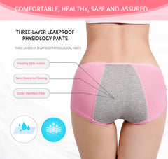 3Pcs Comfortable Absorbent Women Menstrual Panties Set-