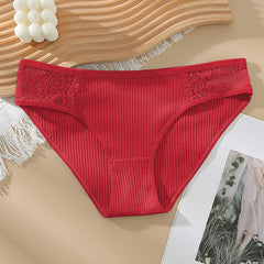 10 Pieces Luxury Breathable Lace Cotton Briefs-