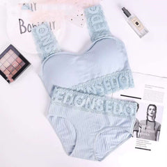 Youth Threaded Letter Print Student Bra Set JC