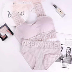 Youth Threaded Letter Print Student Bra Set JC