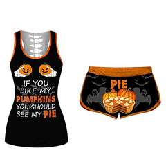 Trendy Halloween Pumpkin Print Set-