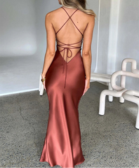 Elegant Satin Bodycon Women Dress