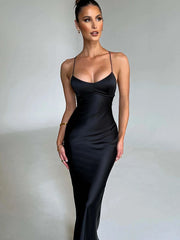 Elegant Satin Bodycon Women Dress