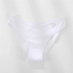 White ribbed underwear on a light gray background