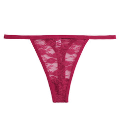 Red lace thong on a white background