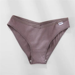 Brown ribbed underwear on a light gray background
