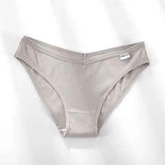 Gray ribbed underwear on a white background