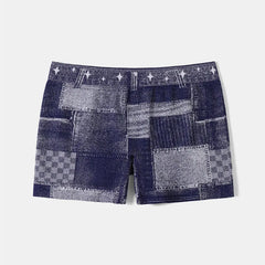 Women's Geometric Athletic Elastic Waist Shorts