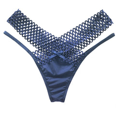 Leopard Lace Mesh Low-Rise G-String Thong
