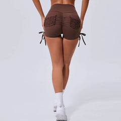 High-Waist Push-Up Workout Shorts with Pocket – Women's Gym & Yoga Leggings