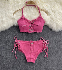 Trendy Denim-Style Women’s Underwear – Fashionable Low-Waist Jeans Panties