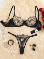 Sheer Lace Bra & Panty Set – Sexy Eyelash Edge Lingerie
