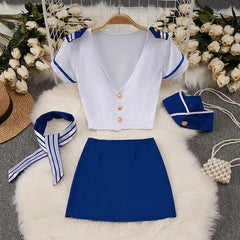 Preppy Style Three Piece Set