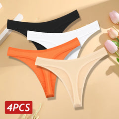 4-Piece Women's Low-Rise Thong Underwear Set