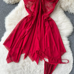 Elegant Mesh Camisole Nightgown – Lightweight Summer Sleepwear