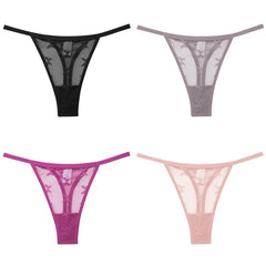 Women's Butterfly Mesh 4-Pack Thong Underwear
