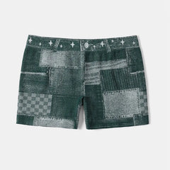 Women's Geometric Athletic Elastic Waist Shorts