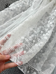 Sheer Lace Ruffled Night Dress