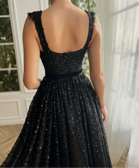 V-Neck Sequin Open Back Party Dress