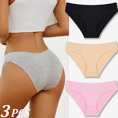 Women’s Cotton Low-Rise Breathable Briefs 3-piece Set