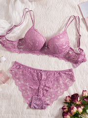 Floral Lace 6-Piece Push-Up Lingerie Set