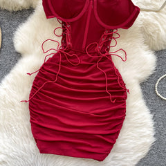 Sexy Folds Sheath Club Dress
