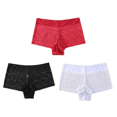High Waist Floral Lace Shortie Briefs 3-Pack