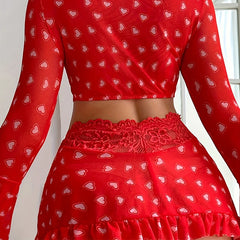 3 Piece Sexy Transparent Lingerie Set