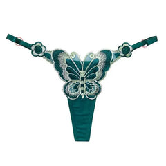 Butterfly Embroidery O-Ring Low-Rise Thong