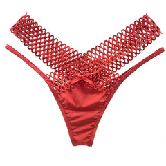 Leopard Lace Mesh Low-Rise G-String Thong