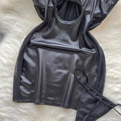 Sexy Backless Camis Nightwear - Erotic Leather Night Dress for Women