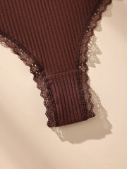 Women Lace Trim Thong 7pcs