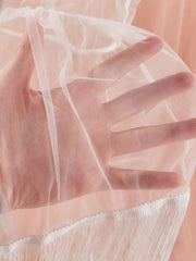 White Embroidered Mesh Nightgown – Backless Tassel V-Neck Dress