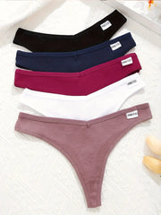 Waffle Knit Thong Panties 5-Pack