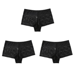 High Waist Floral Lace Shortie Briefs 3-Pack