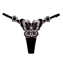 Butterfly Embroidery O-Ring Low-Rise Thong