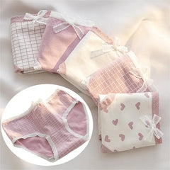 5 PCS Women's Cotton Panties Girls Briefs Comfortable Underwear Elasticity Triangle Pants Breathable Underpants Intimates