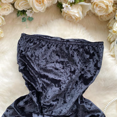 Velvet Strapless Bow Sheath Dress – New Trend