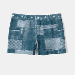 Women's Geometric Athletic Elastic Waist Shorts