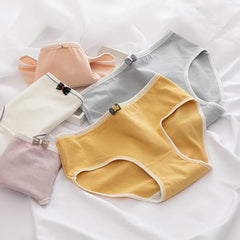 Sweet Bow Solid Cotton Briefs 5pcs
