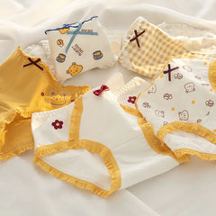 Sweet Bow Solid Cotton Briefs 5pcs