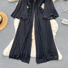 Sheer Elegant Long Robe Dress