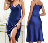 Satin Ruffled Spaghetti Strap Nightdress