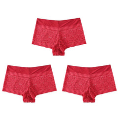 High Waist Floral Lace Shortie Briefs 3-Pack