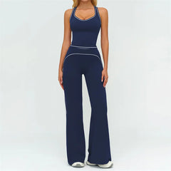 Contrasting Color Yoga Tracksuit Set