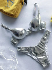 Women's Metallic Underwire 2-Piece Bikini Set