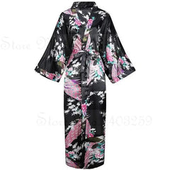 Floral patterned robe with a pocket on a white background