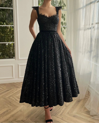 V-Neck Sequin Open Back Party Dress