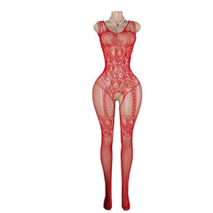 Women Floral Fishnet Full Bodystocking