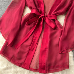 Sensual Hanfu Chiffon Robe Set